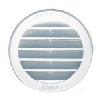 Grille ronde � encastrer avec mousti. d. 130mm 70cm� blc sach autogyre
