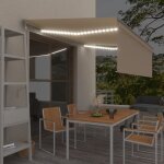 Vidaxl - auvent automatique et store capteur de vent et led 4x3 m crme