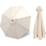 Auvent de rechange rond de pour parasol de terrasse avec 8 baleines, polyester de haute qualit toile ...