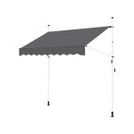 Yaheetech auvent r�tractable r�glable en hauteur et en inclinaison, store banne manuel avec manivelle ...
