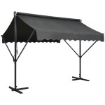 Auvent sur pied, store banne 300 x 300 cm anthracite owv50103 design in