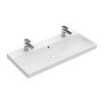 Avento, plans de toilette, 1000 x 470 mm, rectangulaire, pour deux robinetteries monotrou , trou s de ...