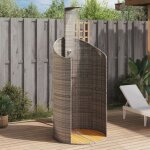 Avimac - douche d'extrieur gris 100x100x241, 5 cm poly rotin bois acacia