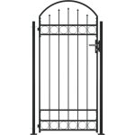 Avimac - portail de clôture à dessus arqué et 2 poteaux 105x204 cm noir Avimac - portail de clôture à dessus arqué et 2 poteaux 105x204 cm noir