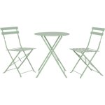 Avril paris - table et chaises pliantes bistrot balcon terrasse - 2 places - vert - flore Avril paris - table et chaises pliantes bistrot balcon terrasse - 2 places - vert - flore