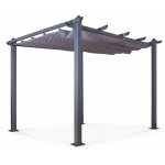 Avril paris - tonnelle / pergola aluminium 3x3m toile coulissante rétractable - gris anthracite - hero ... Avril paris - tonnelle / pergola aluminium 3x3m toile coulissante rétractable - gris anthracite - hero ...