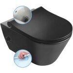 Sapho - avva - wc suspendu avec douchette de bidet, rimless, noir mat 100315 - 110