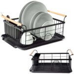 Awelco - egouttoir a vaisselle noir elegant avec egouttoir et espace pour tout Awelco - egouttoir a vaisselle noir elegant avec egouttoir et espace pour tout