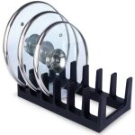 Organisateur pratique en plastique gris pour assiettes et couvercles