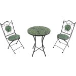 Axi am�lie table et chaise bistrot, 2 chaises 1 table, ensemble bistro ext�rieur mosaique feuilles vertes ...
