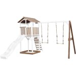 Beach tower aire de jeux avec toboggan en blanc, 2 balanoires & bac  sable grande maison enfant extrieur ...