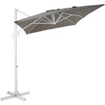 Axi coco parasol dport blanc / taupe - parasol dport rectangulaire 200x300 cm - parasol pied dport, ...
