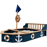 Axi doris bac � sable, bac � sable bateau en bois - 153 x 90 x 100 cm, bateau bac � sable, gouvernail ...