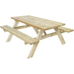 Julie table de pique nique en bois classic 177 x 154 cm couleur naturelle, bois d'epica table picnic ...