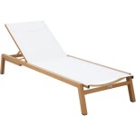 Logan bain de soleil en aspect bois / crème transat jardin avec structure en aluminium réglable en 5 ... Logan bain de soleil en aspect bois / crème transat jardin avec structure en aluminium réglable en 5 ...