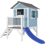 Maison enfant beach lodge xl en bleu avec toboggan bleu maison de jeux en bois ffc pour les enfants maisonnett ...