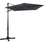 Milad premium parasol dport gris / anthracite - parasol dport rectangulaire 200x300cm - parasol pied ...