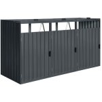 Axi owen cache poubelle m�tallique anthracite / acier galvanis� r�sistant aux intemp�ries - abri poubelle ...