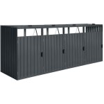 Axi owen cache poubelle m�tallique anthracite / acier galvanis� r�sistant aux intemp�ries - abri poubelle ...