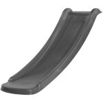 Toboggan gris 118 cm ? plastique hdpe moul� ? pour plateforme de 60 cm ? glisse fluide pour aire de jeux ...