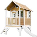 Tom maison enfant avec toboggan blanc aire de jeux pour l'extérieur en marron & blanc maisonnette / cabane ... Tom maison enfant avec toboggan blanc aire de jeux pour l'extérieur en marron & blanc maisonnette / cabane ...