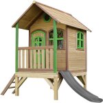 Tom maison enfant avec toboggan gris aire de jeux pour l'extérieur en marron & vert maisonnette / cabane ... Tom maison enfant avec toboggan gris aire de jeux pour l'extérieur en marron & vert maisonnette / cabane ...