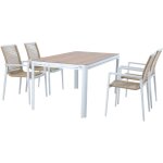Axi zora salon de jardin avec table et 4 chaises en blanc / marron table et chaises de jardin / table ... Axi zora salon de jardin avec table et 4 chaises en blanc / marron table et chaises de jardin / table ...