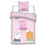 Parure de lit rversible peppa pig - peppa, suzy et candy - rose - 140 cm x 200 cm