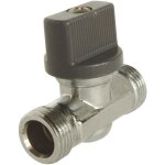 Ayor - robinet d'arr�t chrom� droit 1 / 4 tour - double m�le mm12 / 17 - en laiton chrom�