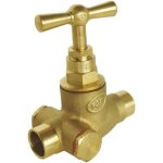 Ayor - robinet d'arr�t � potence � purge � souder - pour tube cuivre 12mm - laiton brut