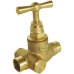 Ayor - robinet d'arr�t � potence � purge � souder - pour tube cuivre 16mm - laiton brut