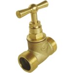 Ayor - robinet d'arr�t � potence � visser - double m�le 1 / 2' - laiton brut