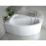Baignoire d'angle gauche rima 130 / 140 / 150 / 160 / 170 cm avec tablier - 150cm