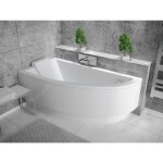 Azura home design - baignoire d'angle oriega 140 cm gauche avec tablier