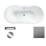 Azura home design - baignoire �lot glam chrome avec bonde chrome amber 170x80