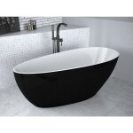 Azura home design - baignoire �lot goya bicolore: noir / blanc 142x62 cm / 160x70 cm - 142 x 62 cm