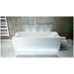 Azura home design ? baignoire quadro 190 x 90 cm ? acrylique blanc renforc� ? capacit� 203 l ? installation ...