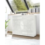Buffet haut mirel 2 portes en blanc 121 cm Buffet haut mirel 2 portes en blanc 121 cm