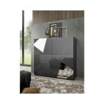 Azura home design - buffet haut vittoria gris anthracite laqu 121x111x42 cm