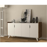 Azura home design - buffet noon 140cm blanc et noyer