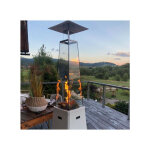 Azura home design - chauffage ext�rieur gaz umbrella bs couleur acier blanc 12kw