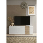 Azura home design - meuble tv 3 portes venus blanc laqu brillant / kadiz 181 cm