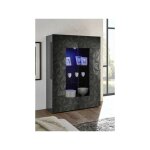 Azura home design - vitrine 2 portes luther anthracite 121x166 cm