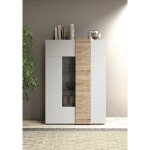 Azura home design - vitrine 2 portes venus blanc laqu� brillant / kadiz 121x169cm