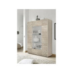 Vitrine 2 portes vitr�e mirel ch�ne 121 cm