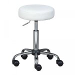 Azure - tabouret pivotant sur roulettes simili blanc