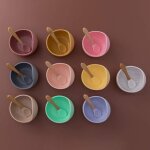 Mezheng - babe bol silicone ventouse pour bébé set vaisselle silicone bol de sevrage pour bébé avec cuillère ... Mezheng - babe bol silicone ventouse pour bébé set vaisselle silicone bol de sevrage pour bébé avec cuillère ...