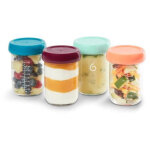 Baby moov - babymoov babybols lot 4 pots de conservation b�b� en verre 220ml, couvercles herm�tiques ...
