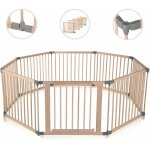 Baby vivo - parc bb en bois 8 lments - rglable individuellement - premium gris