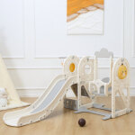 Baby vivo - toboggan pour enfants / toboggan - quacki en blanc / beige